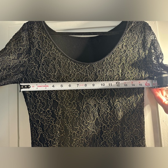 Gianna Bini black dress with a gold lace pattern- M - Picture 11 of 15